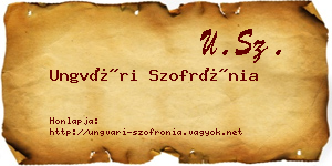 Ungvári Szofrónia névjegykártya
